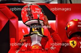 Sebastian Vettel (GER) Ferrari with helmet paying tribute to Niki Lauda. 23.05.2019. Formula 1 World Championship, Rd 6, Monaco Grand Prix, Monte Carlo, Monaco, Practice Day.