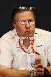 Zak Brown (USA) McLaren Executive Director in the FIA Press Conference. 23.05.2019. Formula 1 World Championship, Rd 6, Monaco Grand Prix, Monte Carlo, Monaco, Practice Day.