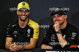 (L to R): Daniel Ricciardo (AUS) Renault F1 Team and Valtteri Bottas (FIN) Mercedes AMG F1 in the FIA Press Conference. 22.05.2019. Formula 1 World Championship, Rd 6, Monaco Grand Prix, Monte Carlo, Monaco, Preparation Day.