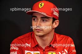 Charles Leclerc (MON) Ferrari in the FIA Press Conference. 22.05.2019. Formula 1 World Championship, Rd 6, Monaco Grand Prix, Monte Carlo, Monaco, Preparation Day.