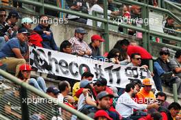 Circuit atmosphere - Sergio Perez (MEX) Racing Point F1 Team fans and banner. 25.10.2019. Formula 1 World Championship, Rd 18, Mexican Grand Prix, Mexico City, Mexico, Practice Day.