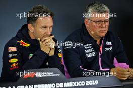 (L to R): Christian Horner (GBR) Red Bull Racing Team Principal and Otmar Szafnauer (USA) Racing Point F1 Team Principal and CEO in the FIA Press Conference. 25.10.2019. Formula 1 World Championship, Rd 18, Mexican Grand Prix, Mexico City, Mexico, Practice Day.