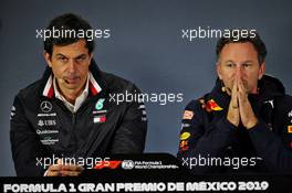 (L to R): Toto Wolff (GER) Mercedes AMG F1 Shareholder and Executive Director and Christian Horner (GBR) Red Bull Racing Team Principal in the FIA Press Conference. 25.10.2019. Formula 1 World Championship, Rd 18, Mexican Grand Prix, Mexico City, Mexico, Practice Day.