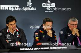 The FIA Press Conference (L to R): Toto Wolff (GER) Mercedes AMG F1 Shareholder and Executive Director; Christian Horner (GBR) Red Bull Racing Team Principal; Otmar Szafnauer (USA) Racing Point F1 Team Principal and CEO. 25.10.2019. Formula 1 World Championship, Rd 18, Mexican Grand Prix, Mexico City, Mexico, Practice Day.