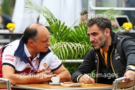 (L to R): Frederic Vasseur (FRA) Alfa Romeo Racing Team Principal with Cyril Abiteboul (FRA) Renault Sport F1 Managing Director. 25.10.2019. Formula 1 World Championship, Rd 18, Mexican Grand Prix, Mexico City, Mexico, Practice Day.