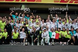 Race winner Lewis Hamilton (GBR) Mercedes AMG F1 and third placed Valtteri Bottas (FIN) Mercedes AMG F1 celebrate with the team.                                27.10.2019. Formula 1 World Championship, Rd 18, Mexican Grand Prix, Mexico City, Mexico, Race Day.