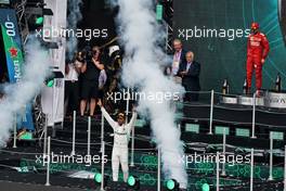 Race winner Lewis Hamilton (GBR) Mercedes AMG F1 celebrates on the podium.              27.10.2019. Formula 1 World Championship, Rd 18, Mexican Grand Prix, Mexico City, Mexico, Race Day.