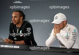 (L to R): Lewis Hamilton (GBR) Mercedes AMG F1 and Valtteri Bottas (FIN) Mercedes AMG F1 in the post race FIA Press Conference.                                27.10.2019. Formula 1 World Championship, Rd 18, Mexican Grand Prix, Mexico City, Mexico, Race Day.
