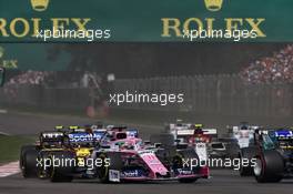 Sergio Perez (MEX) Racing Point F1 Team RP19 at the start of the race. 27.10.2019. Formula 1 World Championship, Rd 18, Mexican Grand Prix, Mexico City, Mexico, Race Day.