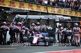 Sergio Perez (MEX) Racing Point F1 Team RP19 makes a pit stop. 27.10.2019. Formula 1 World Championship, Rd 18, Mexican Grand Prix, Mexico City, Mexico, Race Day.