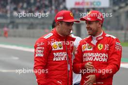 Charles Leclerc (MON) Ferrari SF90 and Sebastian Vettel (GER) Ferrari SF90. 26.10.2019. Formula 1 World Championship, Rd 18, Mexican Grand Prix, Mexico City, Mexico, Qualifying Day.