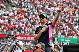 Sergio Perez (MEX) Racing Point F1 Team on the drivers parade. 27.10.2019. Formula 1 World Championship, Rd 18, Mexican Grand Prix, Mexico City, Mexico, Race Day.