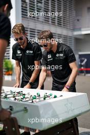 Romain Grosjean (FRA) Haas F1 Team plays table football. 24.10.2019. Formula 1 World Championship, Rd 18, Mexican Grand Prix, Mexico City, Mexico, Preparation Day.