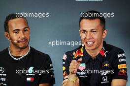 Alexander Albon (THA) Red Bull Racing (Right) and Lewis Hamilton (GBR) Mercedes AMG F1 in the FIA Press Conference. 24.10.2019. Formula 1 World Championship, Rd 18, Mexican Grand Prix, Mexico City, Mexico, Preparation Day.