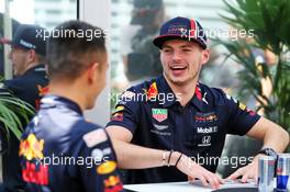 (L to R): Alexander Albon (THA) Red Bull Racing with Max Verstappen (NLD) Red Bull Racing. 24.10.2019. Formula 1 World Championship, Rd 18, Mexican Grand Prix, Mexico City, Mexico, Preparation Day.