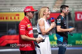 (L to R): Charles Leclerc (MON) Ferrari; Rachel Brookes (GBR) Sky Sports F1 Reporter; and Nicholas Latifi (CDN) Williams Racing Test and Development Driver. 24.10.2019. Formula 1 World Championship, Rd 18, Mexican Grand Prix, Mexico City, Mexico, Preparation Day.