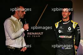(L to R): Cyril Abiteboul (FRA) Renault Sport F1 Managing Director with Daniel Ricciardo (AUS) Renault Sport F1 Team. 12.02.2019. Renault Sport F1 Team RS19 Launch, Enstone England. Tuesday.
