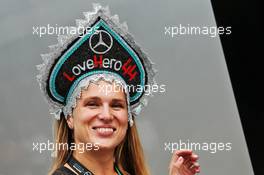 Circuit atmosphere - Lewis Hamilton (GBR) Mercedes AMG F1 headwear. 27.09.2019. Formula 1 World Championship, Rd 16, Russian Grand Prix, Sochi Autodrom, Sochi, Russia, Practice Day.