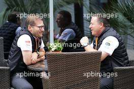 (L to R): Andreas Seidl, McLaren Managing Director with Zak Brown (USA) McLaren Executive Director. 27.09.2019. Formula 1 World Championship, Rd 16, Russian Grand Prix, Sochi Autodrom, Sochi, Russia, Practice Day.