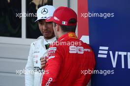 Lewis Hamilton (GBR) Mercedes AMG F1 W10 and Charles Leclerc (MON) Ferrari SF90. 29.09.2019. Formula 1 World Championship, Rd 16, Russian Grand Prix, Sochi Autodrom, Sochi, Russia, Race Day.