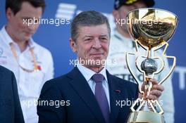 Dmitry Kozak (RUS) Russian Deputy Prime Minister on the podium. 29.09.2019. Formula 1 World Championship, Rd 16, Russian Grand Prix, Sochi Autodrom, Sochi, Russia, Race Day.