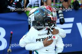 Valtteri Bottas (FIN) Mercedes AMG F1 W10 and Lewis Hamilton (GBR) Mercedes AMG F1 W10. 29.09.2019. Formula 1 World Championship, Rd 16, Russian Grand Prix, Sochi Autodrom, Sochi, Russia, Race Day.