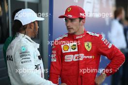 Charles Leclerc (FRA), Scuderia Ferrari and Lewis Hamilton (GBR), Mercedes AMG F1   29.09.2019. Formula 1 World Championship, Rd 16, Russian Grand Prix, Sochi Autodrom, Sochi, Russia, Race Day.