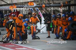 Lando Norris (GBR) McLaren MCL34 pit stop. 29.09.2019. Formula 1 World Championship, Rd 16, Russian Grand Prix, Sochi Autodrom, Sochi, Russia, Race Day.