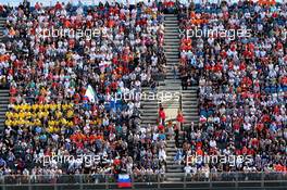 Fans in the grandstand. 29.09.2019. Formula 1 World Championship, Rd 16, Russian Grand Prix, Sochi Autodrom, Sochi, Russia, Race Day.