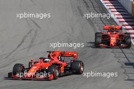 Sebastian Vettel (GER) Ferrari SF90 leads Charles Leclerc (MON) Ferrari SF90. 29.09.2019. Formula 1 World Championship, Rd 16, Russian Grand Prix, Sochi Autodrom, Sochi, Russia, Race Day.