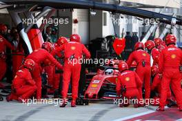 Sebastian Vettel (GER) Ferrari SF90 pit stop. 29.09.2019. Formula 1 World Championship, Rd 16, Russian Grand Prix, Sochi Autodrom, Sochi, Russia, Race Day.