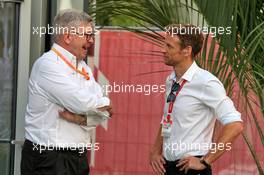 (L to R): Ross Brawn (GBR) Managing Director, Motor Sports with Jenson Button (GBR) Sky Sports F1 Presenter. 28.09.2019. Formula 1 World Championship, Rd 16, Russian Grand Prix, Sochi Autodrom, Sochi, Russia, Qualifying Day.