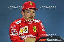 Charles Leclerc (MON) Ferrari in the post qualifying FIA Press Conference. 28.09.2019. Formula 1 World Championship, Rd 16, Russian Grand Prix, Sochi Autodrom, Sochi, Russia, Qualifying Day.