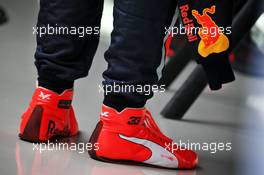 Max Verstappen (NLD) Red Bull Racing - racing boots. 28.09.2019. Formula 1 World Championship, Rd 16, Russian Grand Prix, Sochi Autodrom, Sochi, Russia, Qualifying Day.
