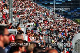 Circuit atmosphere - fans in the grandstand. 28.09.2019. Formula 1 World Championship, Rd 16, Russian Grand Prix, Sochi Autodrom, Sochi, Russia, Qualifying Day.