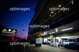 Williams Racing pit garages at night. 28.09.2019. Formula 1 World Championship, Rd 16, Russian Grand Prix, Sochi Autodrom, Sochi, Russia, Qualifying Day.