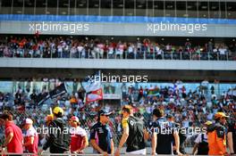 (L to R): Sergio Perez (MEX) Racing Point F1 Team with Nico Hulkenberg (GER) Renault F1 Team on the drivers parade. 29.09.2019. Formula 1 World Championship, Rd 16, Russian Grand Prix, Sochi Autodrom, Sochi, Russia, Race Day.