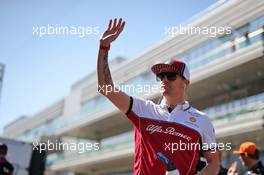 Kimi Raikkonen (FIN) Alfa Romeo Racing on the drivers parade. 29.09.2019. Formula 1 World Championship, Rd 16, Russian Grand Prix, Sochi Autodrom, Sochi, Russia, Race Day.