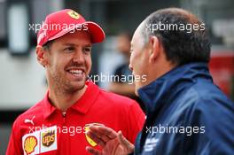 (L to R): Sebastian Vettel (GER) Ferrari with Frederic Vasseur (FRA) Alfa Romeo Racing Team Principal. 26.09.2019. Formula 1 World Championship, Rd 16, Russian Grand Prix, Sochi Autodrom, Sochi, Russia, Preparation Day.