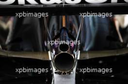 Haas VF-19 exhaust detail. 26.09.2019. Formula 1 World Championship, Rd 16, Russian Grand Prix, Sochi Autodrom, Sochi, Russia, Preparation Day.