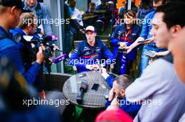 Daniil Kvyat (RUS) Scuderia Toro Rosso with the media. 26.09.2019. Formula 1 World Championship, Rd 16, Russian Grand Prix, Sochi Autodrom, Sochi, Russia, Preparation Day.