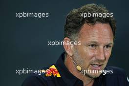 Christian Horner (GBR) Red Bull Racing Team Principal in the FIA Press Conference. 20.09.2019. Formula 1 World Championship, Rd 15, Singapore Grand Prix, Marina Bay Street Circuit, Singapore, Practice Day.