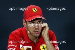 Race winner Sebastian Vettel (GER) Ferrari in the post race FIA Press Conference. 22.09.2019. Formula 1 World Championship, Rd 15, Singapore Grand Prix, Marina Bay Street Circuit, Singapore, Race Day.