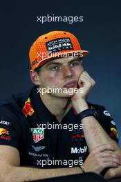 Max Verstappen (NLD) Red Bull Racing in the post race FIA Press Conference. 22.09.2019. Formula 1 World Championship, Rd 15, Singapore Grand Prix, Marina Bay Street Circuit, Singapore, Race Day.