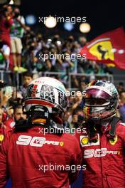 (L to R): Charles Leclerc (MON) Ferrari and race winner Sebastian Vettel (GER) Ferrari in parc ferme. 22.09.2019. Formula 1 World Championship, Rd 15, Singapore Grand Prix, Marina Bay Street Circuit, Singapore, Race Day.