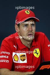 Sebastian Vettel (GER) Ferrari in the post race FIA Press Conference. 22.09.2019. Formula 1 World Championship, Rd 15, Singapore Grand Prix, Marina Bay Street Circuit, Singapore, Race Day.