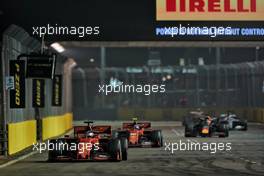 Sebastian Vettel (GER) Ferrari SF90. 22.09.2019. Formula 1 World Championship, Rd 15, Singapore Grand Prix, Marina Bay Street Circuit, Singapore, Race Day.