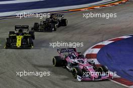 Sergio Perez (MEX) Racing Point F1 Team RP19. 22.09.2019. Formula 1 World Championship, Rd 15, Singapore Grand Prix, Marina Bay Street Circuit, Singapore, Race Day.