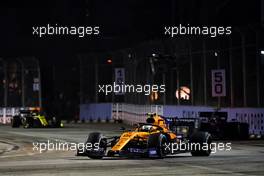 Lando Norris (GBR) McLaren MCL34. 22.09.2019. Formula 1 World Championship, Rd 15, Singapore Grand Prix, Marina Bay Street Circuit, Singapore, Race Day.