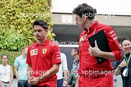 (L to R): Charles Leclerc (MON) Ferrari with Mattia Binotto (ITA) Ferrari Team Principal. 22.09.2019. Formula 1 World Championship, Rd 15, Singapore Grand Prix, Marina Bay Street Circuit, Singapore, Race Day.